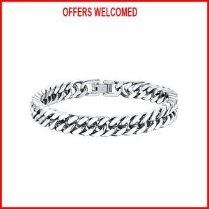 Stainless Steel Cuban Link Bracelet 18K Gold Plated Chain